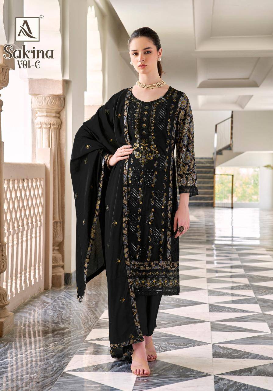 Alok suit sakina-6 Best wholesale dress materials in Hyderabad
